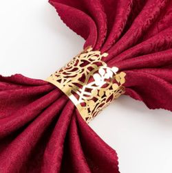 150PCS Rose Flower Paper Napkin Rings, Simple Napkin Holders Dinner Tables Rings Elegant Ornament Table Setting Decoration For Wedding, Christmas, Tha