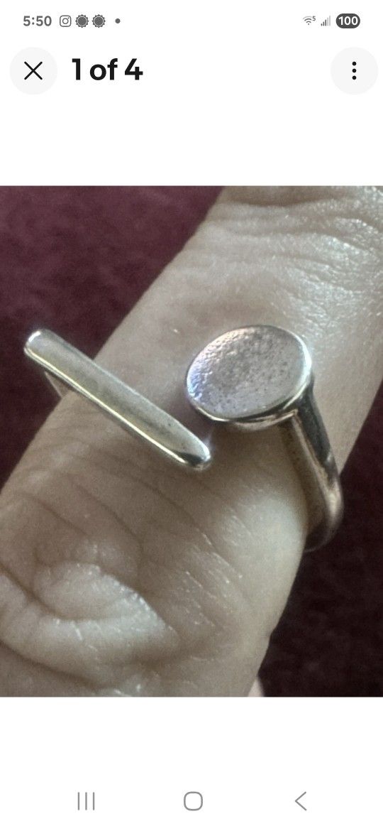 Vintage STERLING SILVER CONTEMPORARY UNIQUE RING- SZ7-8