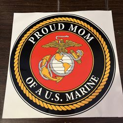 Large Proud Mom of a Marine Sticker 