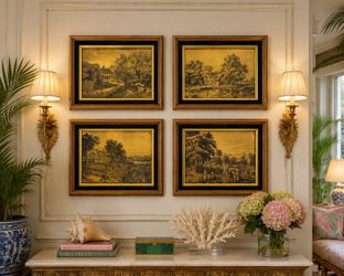Set of four gold pictures