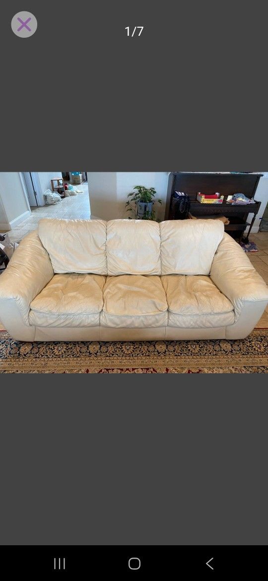 Set of three cream couches
