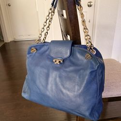 Tory Burch Parisian Blue Megan Satchel Purse