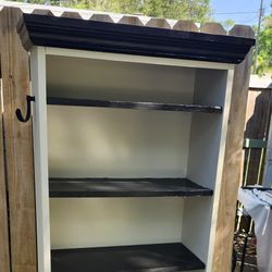 Wood Bookcase Reproposed From Gun Rack, Black And Creamy White