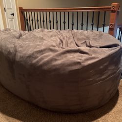 EXTRA LARGE Gray Bean bag chair