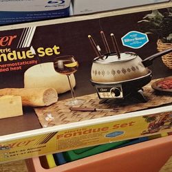 Vintage 1980's Oster Electric Fondue Set in Flame