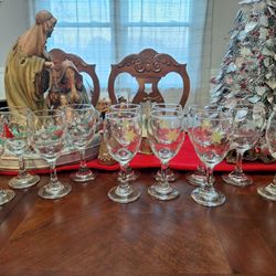 Christmas Glasses Set Of 12.