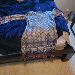 Pakistani Shalwar Kameez With Scarf