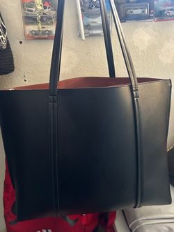 Black leather shoulder bag