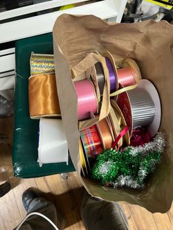 Bag of assorted ribbon