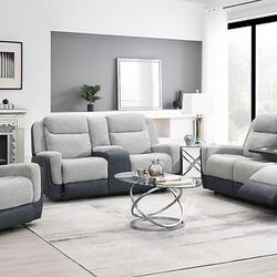 ⭐️New  Manual Reclining Sofa Set. Get It  Now For Only $49 And Pay Later Without Credi. Same Day Delivery 