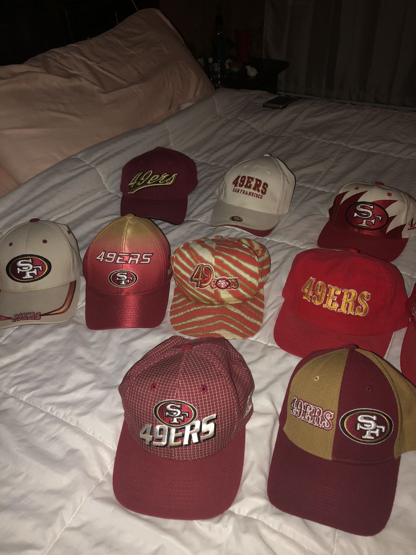 COLLECTION OF 49ERS HATS & ONE AUTOGRAPHED HAT