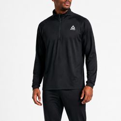 Reebok Black 1/4 Zip Pullover XL Sportcore Techwear Long Sleeve Running Shirt