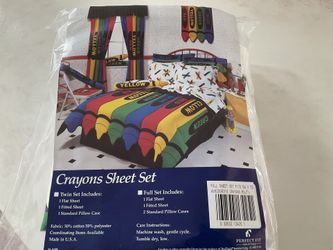 Full-size Crayons Bed Sheet Set (New)