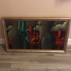 Pintura Al Óleo De Famoso Pintor Nica-tico 51x46