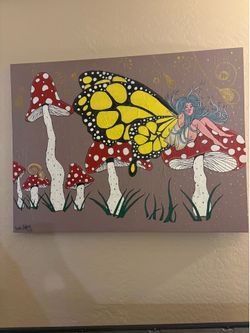 Hand painted fairy canvas