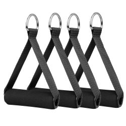 4PCS Pull Handles Resistance Bands Foam Handle Replacement Fitness Equipment for Yoga, Strength Training (Black)