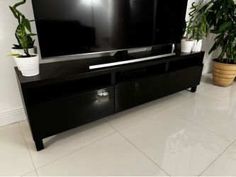 Tv unit with drawers black high gloss