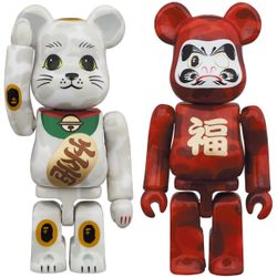 Bearbrick 2021 Manekineko & Daruma 100% Set