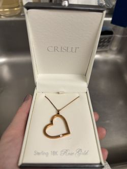 Crislu Rose Gold Heart Pendant