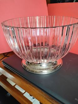 Glass Bowl with metal base