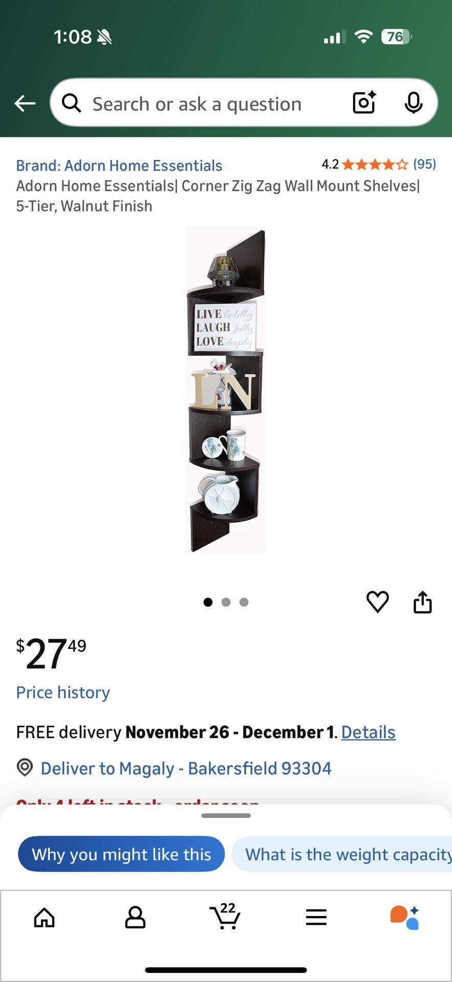 Corner Shelf (price Is For Each)