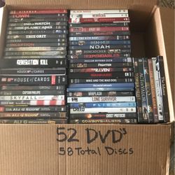 52 Previously Watched DVD’s/ 58 Total Discs