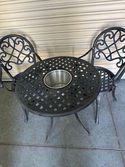 Have patio set table and 2 chairs