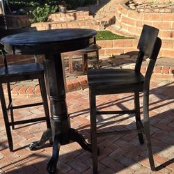 Black High Top Table W/2 Chairs