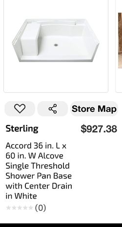 Sterling Accord 60 In Seated Shower Receptor