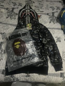 Brand new bape double hooded hoodie size m