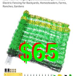 Electric Fence Netting, 42.5" H x 164' L, Portable Livestock Nets Mesh for Hog, Dogs, Deer, Goats, Larger Animals Electric Fencing for Backyards, Home