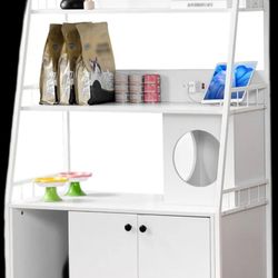 Large Cat Litter Box Enclosure with Shelf Storage, Hidden Litter Box Furniture