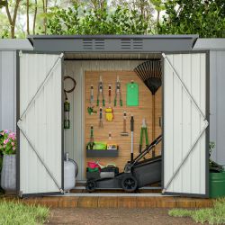 6 x 4 ft Outdoor Storage Shed, All Weather Tool Shed for Garden, Backyard, Lawn, Black 