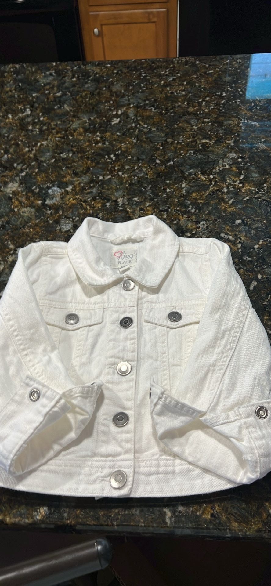 Cute Little Girl White Jean Jacket Size 4