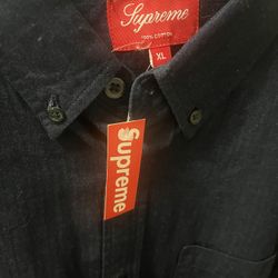 Supreme Denim Button Up Dark Denim Color XLarge From 2011 (Very Rare) Condition