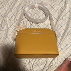 Michael Kors Crossbody Bag Purse In Color Yellow Sun Leather