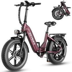 Heybike Ranger S Electric Bike for Adults, Foldable 1400W Peak Motor Ebike, 20" x 4.0" Fat Tire Step-Thru Electric Bicycle, 48V 14.4AH Removable Batte