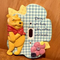Classic Disney Winnie the Pooh Switch Plate Light Switchplate Cover Ceramic 7”