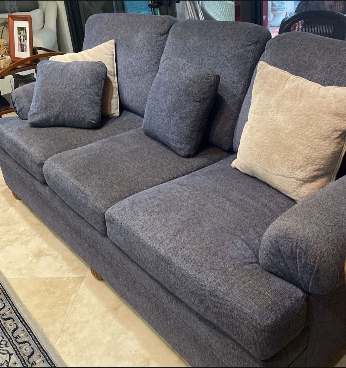 Ethan and Allen Blue Sofa