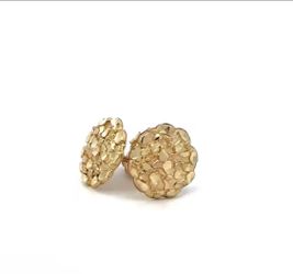 Gold Nugget Earrings – Iced Look, New, Unisex Style 