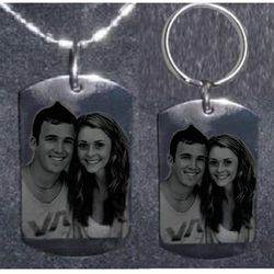 Personalized gift Set- One Dog Tag  Necklace & One Keychain Or You Can Choose Other Gift Set From 2nd Photo - Done Within 3 Hours - Use Any Photo 