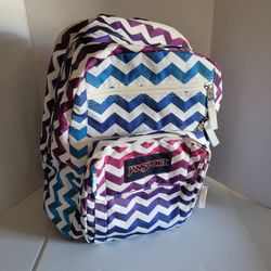 Large Chevron Print Jansport Backpack Back Pack