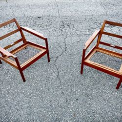 Pair of Vintage Danish Modern Kai Kristiansen Magnus Olesen Lounge Armchairs (solid teak)