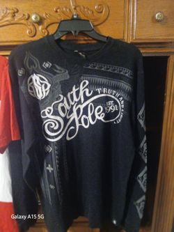 Lg Red short sleeve & Black long sleeve Southpole shirts