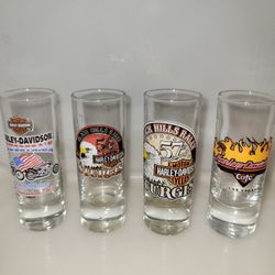 Harley Davidson Shot Glasses - SET OF 4