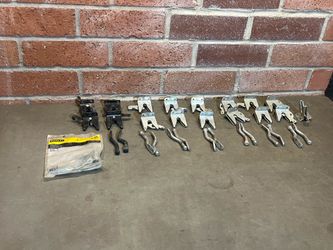 Lot of gate latches hardware black and chrome