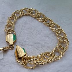 9 In. Women Gold Braided Bracelet 