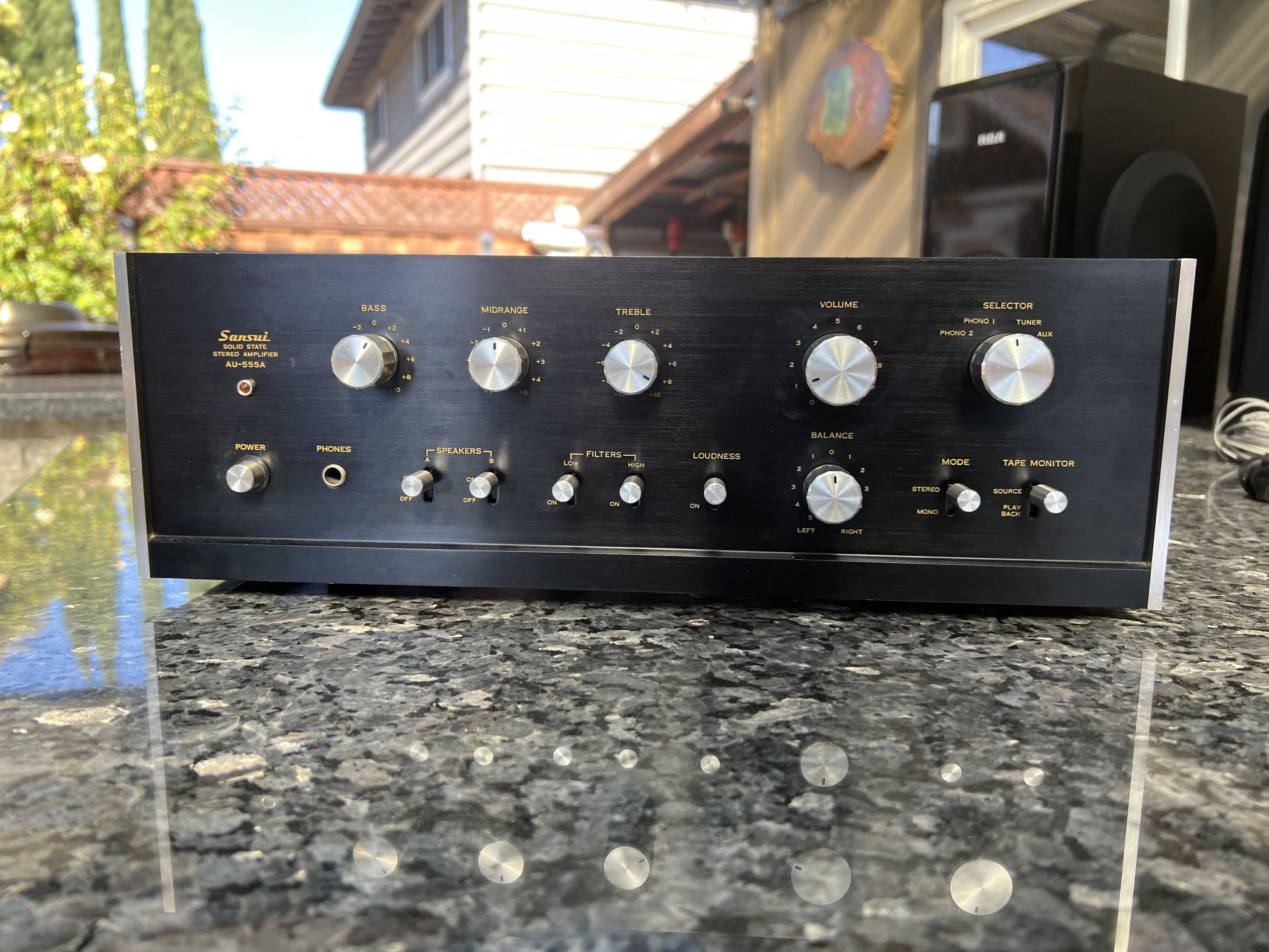 Sansui AU-555A Amplifier Wood Case