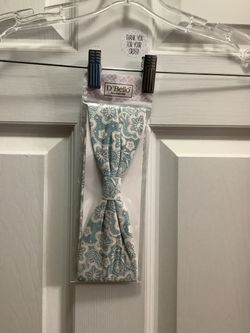 New! D'Bello brand blue-green and white fabric headband