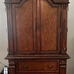 8ft Dark Brown Armoire 